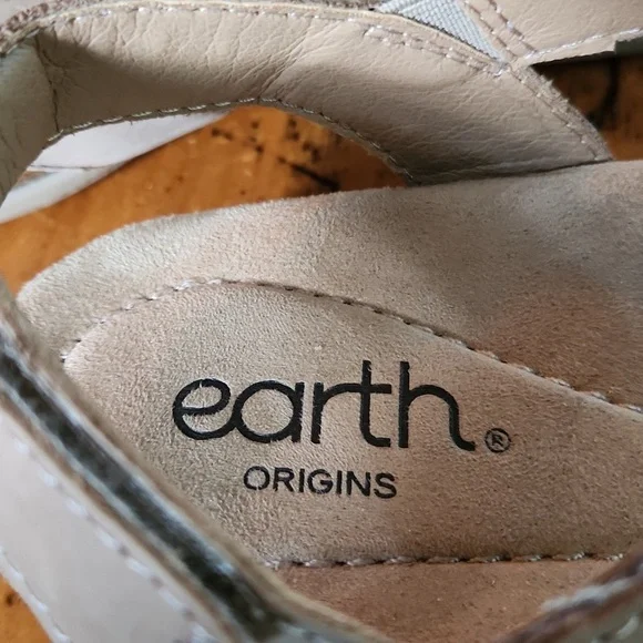 Earth Origins Womens Birdine Tan Slip On Slingback Sandals Shoes, Size 8w - Picture 7 of 10